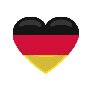 Bügelbild Herz Flagge Deutschland