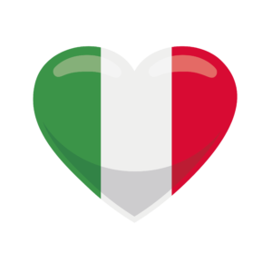 Bügelbild Herz Flagge Italien