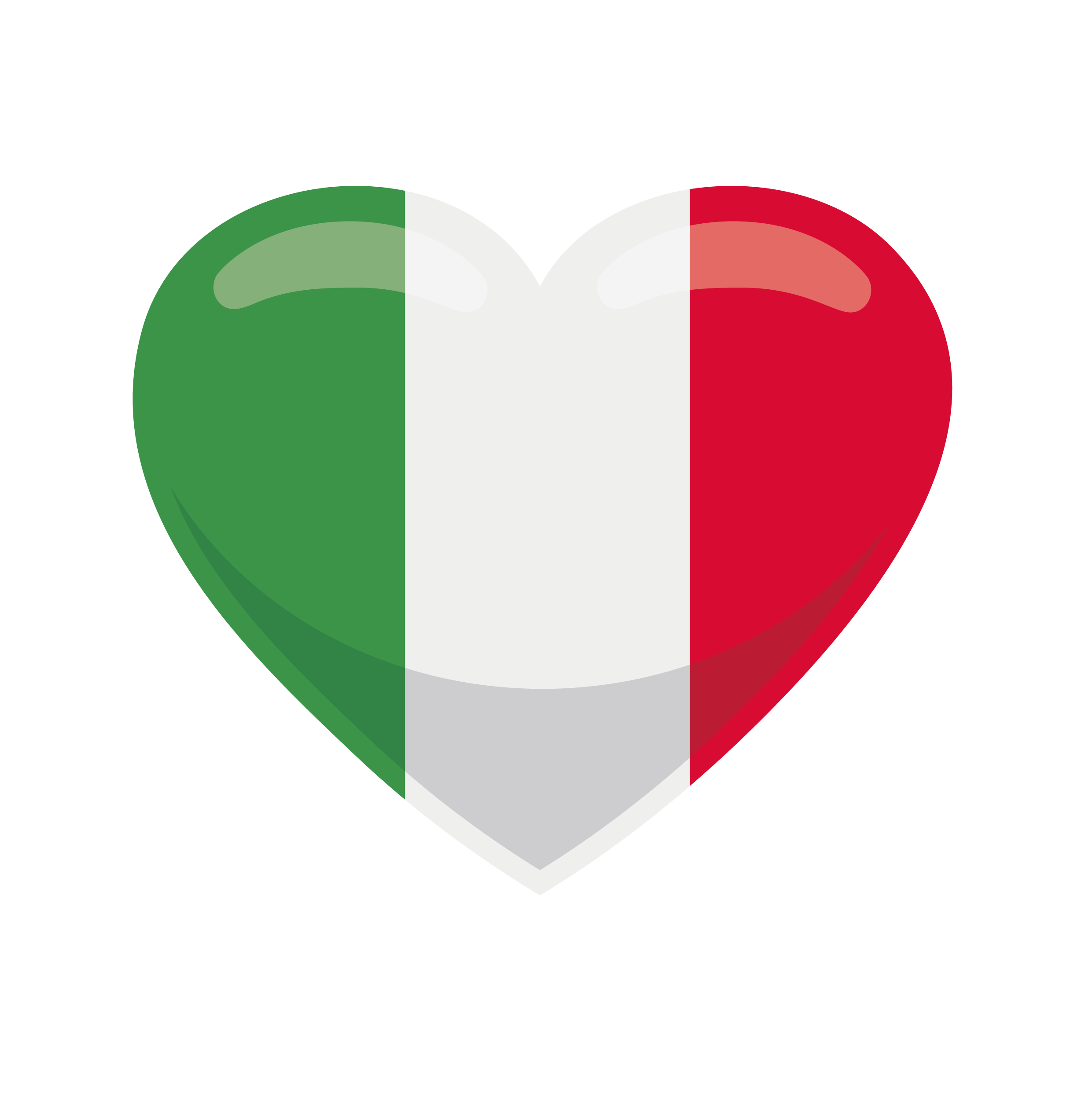 Bügelbild Herz Flagge Italien - Bügelbilder.ch