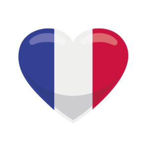 Bügelbild Herz Flagge Frankreich