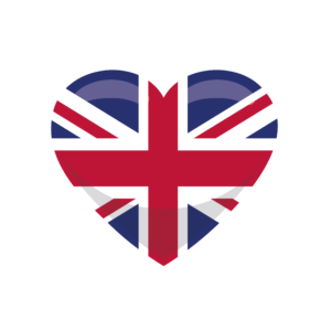 Bügelbild Herz Flagge UK