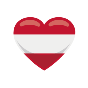 Bügelbild Herz Flagge Österreich