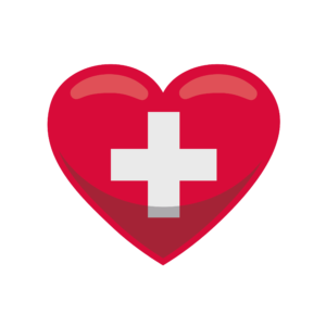 Bügelbild Herz Flagge Schweiz