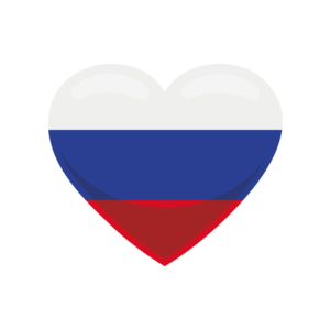 Bügelbild Herz Flagge Russland