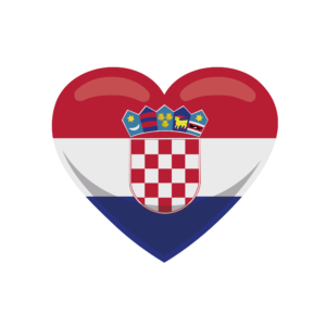 Bügelbild Herz Flagge Kroatien