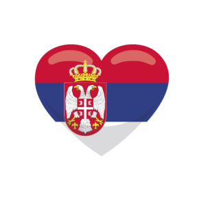 Bügelbild Herz Flagge Serbien
