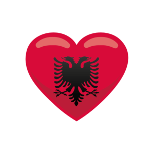 Bügelbild Herz Flagge Albanien