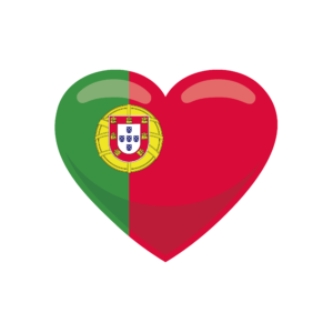 Bügelbild Herz Flagge Portugal