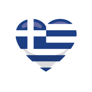 Bügelbild Herz Flagge Griechenland