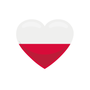 Bügelbild Herz Flagge Poland