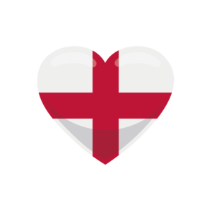 Bügelbild Herz Flagge England