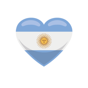 Bügelbild Herz Flagge Argentinien