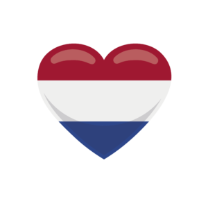 Bügelbild Herz Flagge Niederlande