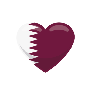 Bügelbild Herz Flagge Katar