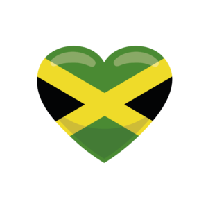 Bügelbild Herz Flagge Jamaika