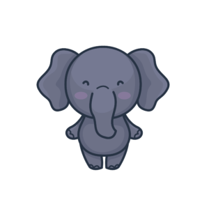 Bügelbild Kleiner Comic Elefant