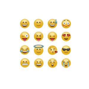 Bügelbilder Set - 16x Emoji Smiley Emoticons