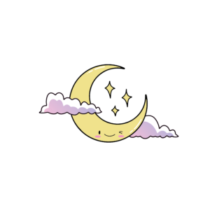 Bügelbild Cute Kawaii Smiley Moon