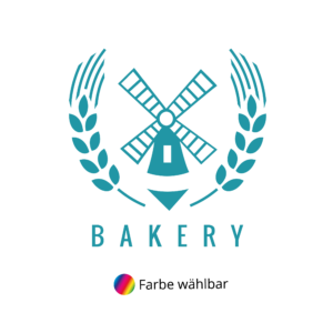 Bügelbild Bäckerei Symbol in Wunschfarbe
